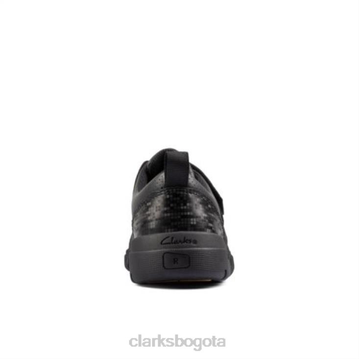 Clarks 0DX8L4946 clarks encode flash jnr g fit cuero negro unisexo cuero negro