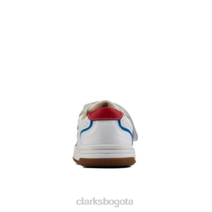 Clarks 0DX8L4956 cuero blanco cervatillo solo jnr f fit clarks unisexo cuero blanco