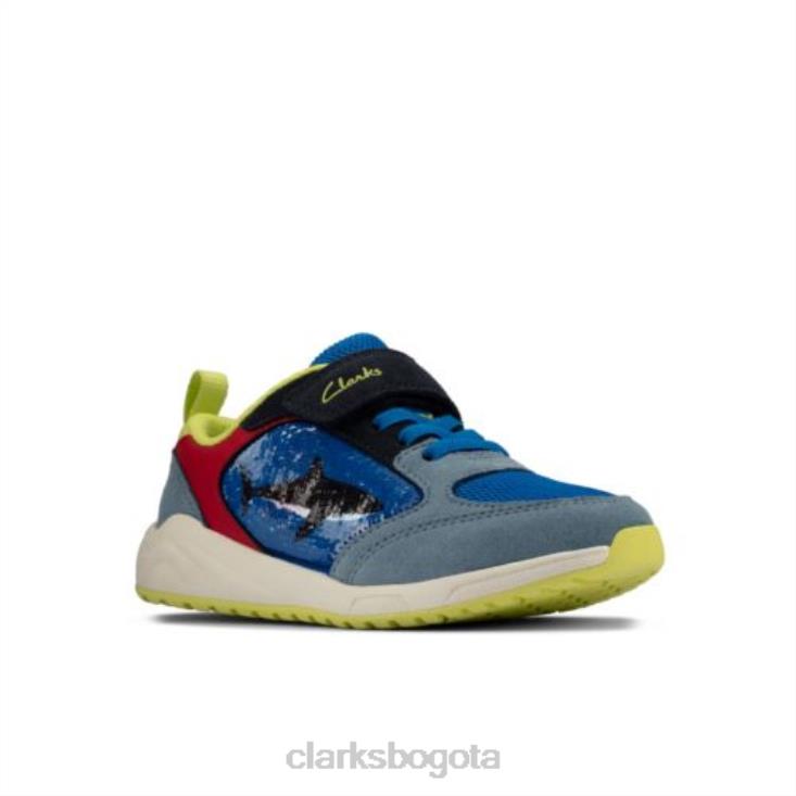 Clarks 0DX8L4957 aeon flex jnr f fit clarks combi azul brillante unisexo combinación azul brillante
