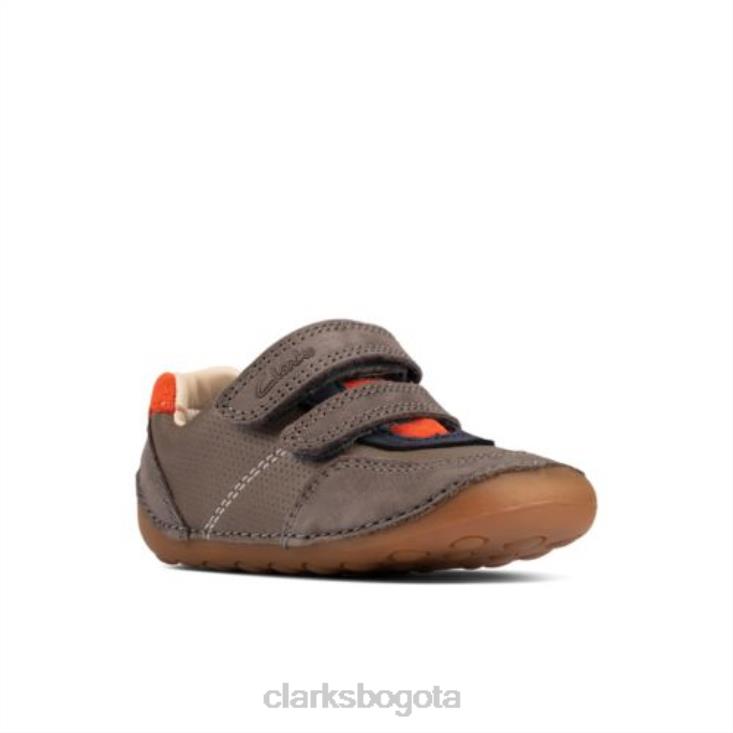 Clarks 0DX8L4959 ti ny anochecer fst g fit clarks cuero combinado gris unisexo cuero combinado gris