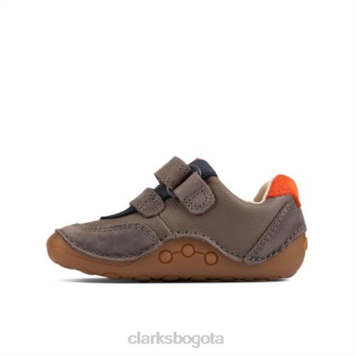 Clarks 0DX8L4959 ti ny anochecer fst g fit clarks cuero combinado gris unisexo cuero combinado gris