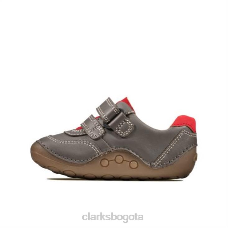 Clarks 0DX8L4960 clarks de cuero gris ti ny anochecer fst g fit unisexo cuero gris