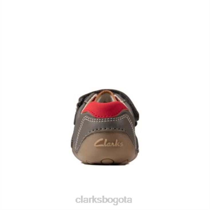 Clarks 0DX8L4960 clarks de cuero gris ti ny anochecer fst g fit unisexo cuero gris