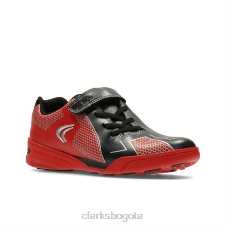 Clarks 0DX8L4968 clarks de cuero rojo premio salto inf g fit unisexo cuero rojo