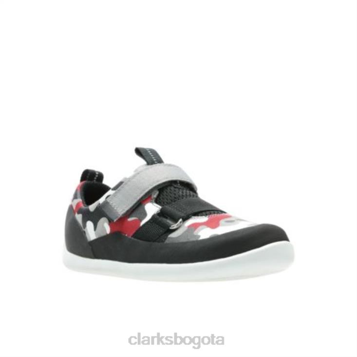 Clarks 0DX8L4975 jugar pioneer jnr g fit clarks camuflaje rojo unisexo camuflaje rojo