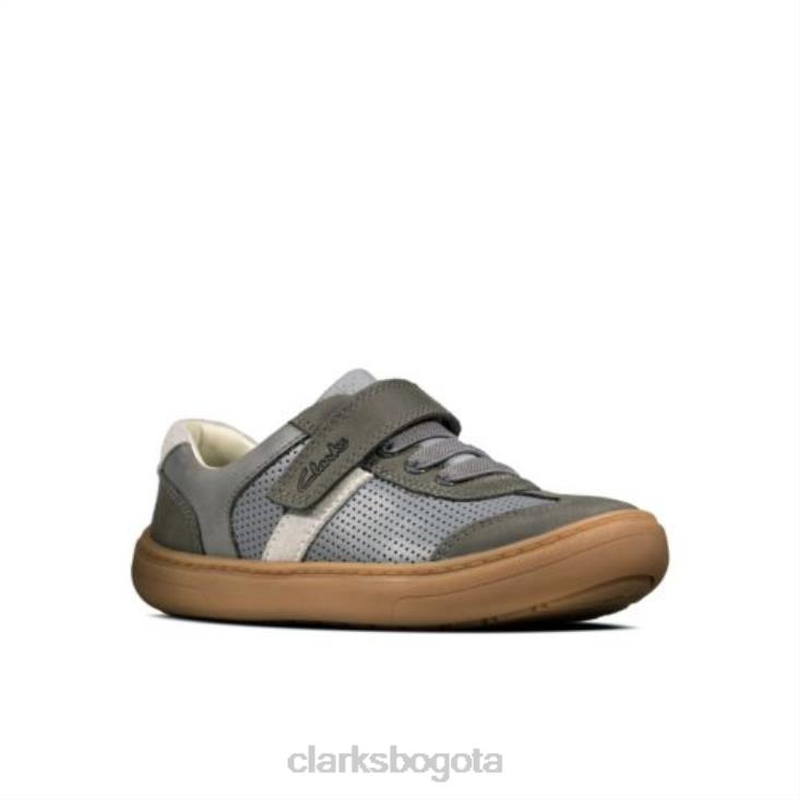 Clarks 0DX8L4978 clarks flash step inf g fit cuero combinado gris unisexo cuero combinado gris