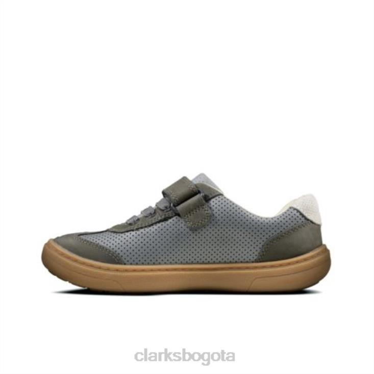 Clarks 0DX8L4978 clarks flash step inf g fit cuero combinado gris unisexo cuero combinado gris