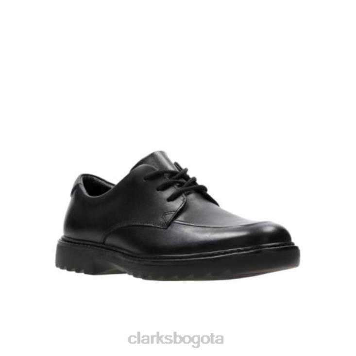 Clarks 0DX8L4981 asher grove jnr g fit clarks cuero negro unisexo cuero negro