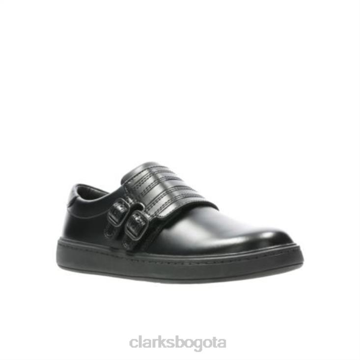 Clarks 0DX8L4989 clarks street stride jnr g fit cuero negro unisexo cuero negro