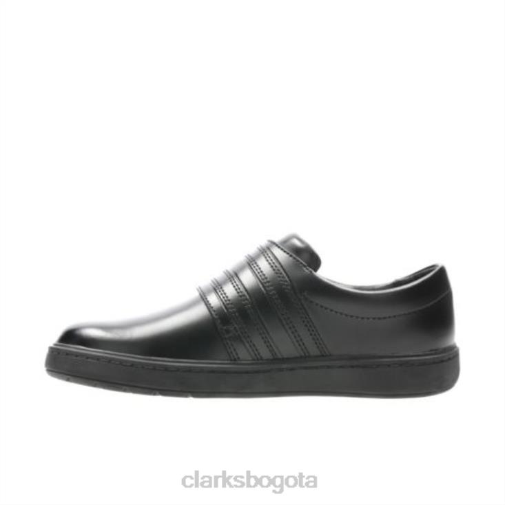 Clarks 0DX8L4989 clarks street stride jnr g fit cuero negro unisexo cuero negro