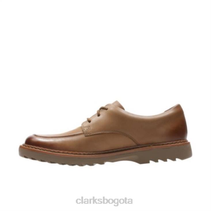 Clarks 0DX8L4990 clarks de cuero tostado asher grove jnr f fit unisexo cuero marrón