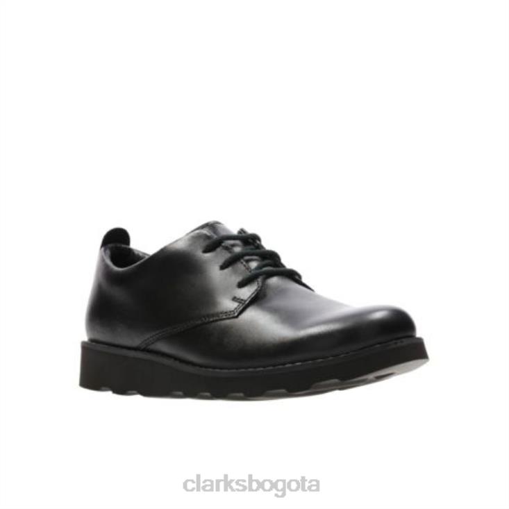 Clarks 0DX8L4993 clarks corona de cuero negro london jnr g fit unisexo cuero negro