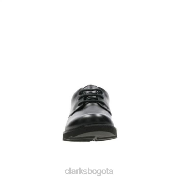 Clarks 0DX8L4993 clarks corona de cuero negro london jnr g fit unisexo cuero negro