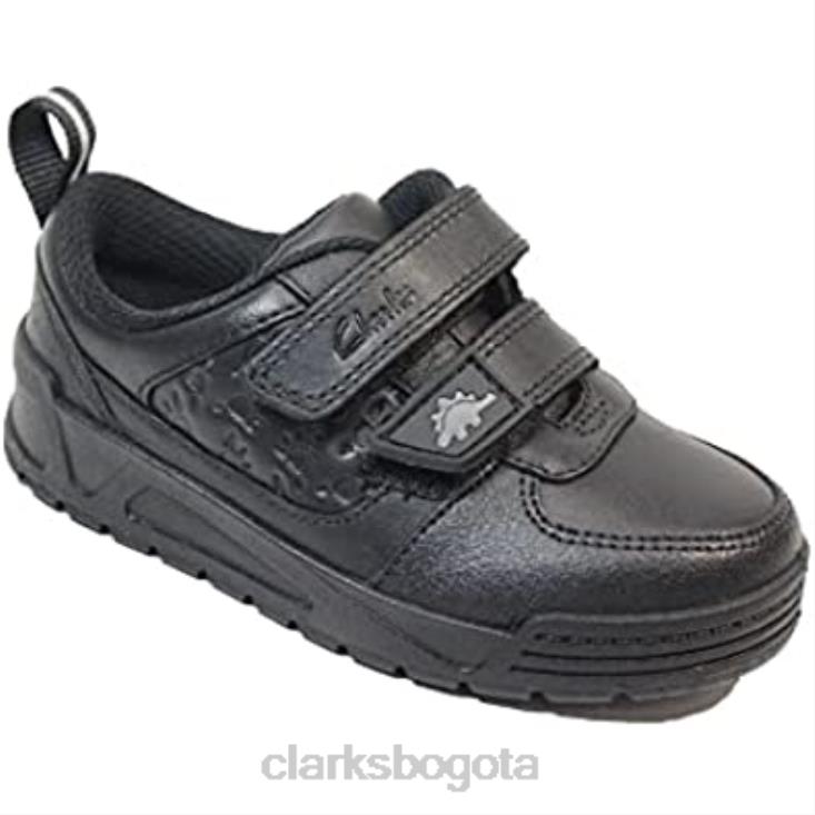 Clarks 0DX8L50 clarks palmer steggy zapatos de cuero para niños negro niños