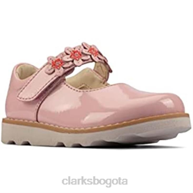 Clarks 0DX8L501 corona pétalo zapatos de cuero para niños pequeños clarks rosa niños