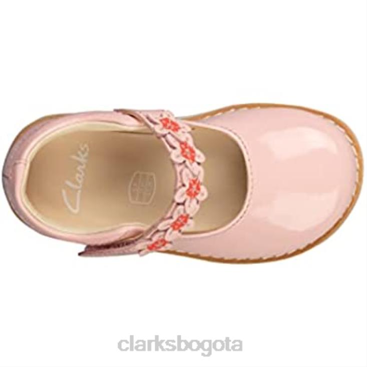 Clarks 0DX8L501 corona pétalo zapatos de cuero para niños pequeños clarks rosa niños