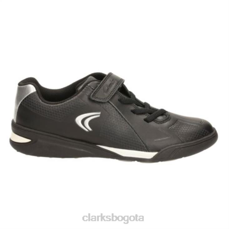 Clarks 0DX8L5014 premio salto jnr g fit clarks de cuero negro unisexo cuero negro