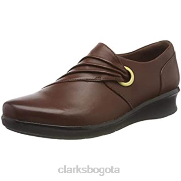 Clarks 0DX8L502 mocasín con brillo Hope para mujer marrón caoba ny mahoga ny clarks mujer caoba marrón caoba