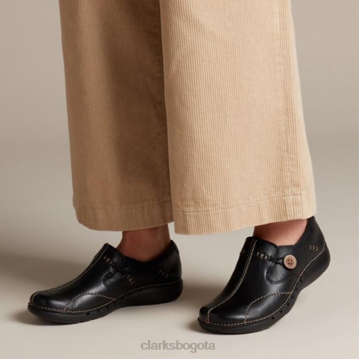 Clarks 0DX8L5045 un loop cuero negro clarks cuero negro mujer cuero negro