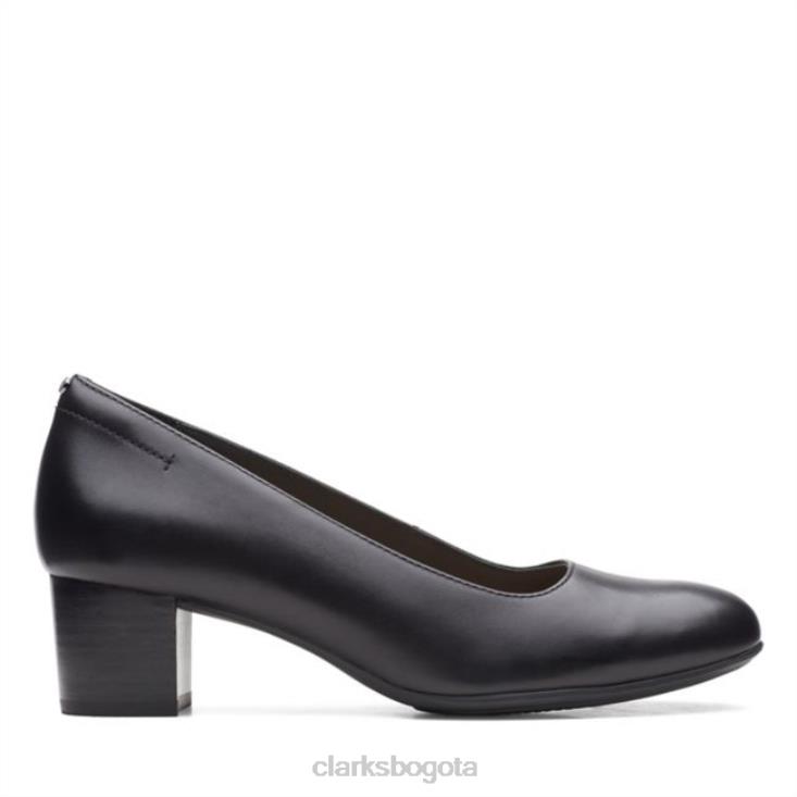 Clarks 0DX8L5051 zapatos de tacón clarks linnae de cuero negro cuero negro mujer cuero negro