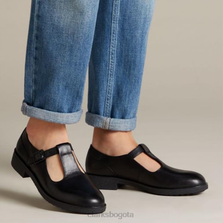 Clarks 0DX8L5061 griff town cuero negro clarks cuero negro mujer cuero negro