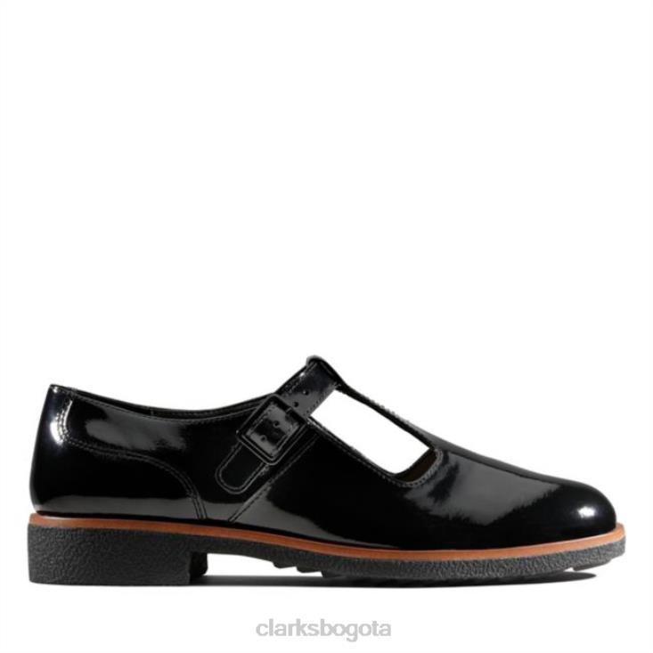 Clarks 0DX8L5063 griff town patente negra clarks patente negra mujer charol negro