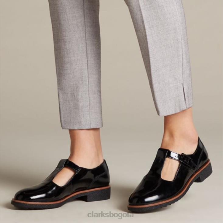 Clarks 0DX8L5063 griff town patente negra clarks patente negra mujer charol negro