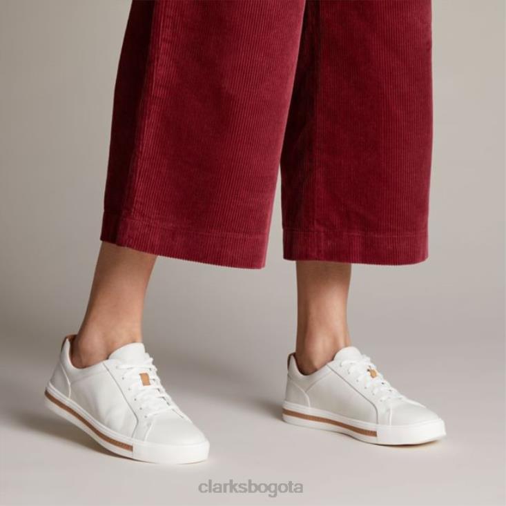 Clarks 0DX8L5066 clarks un maui encaje cuero blanco cuero blanco mujer cuero blanco