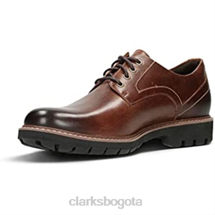 Clarks 0DX8L507 marrón tostado oscuro lea clarks batcombe hall derbys para hombre hombres marrón oscuro bronceado lea
