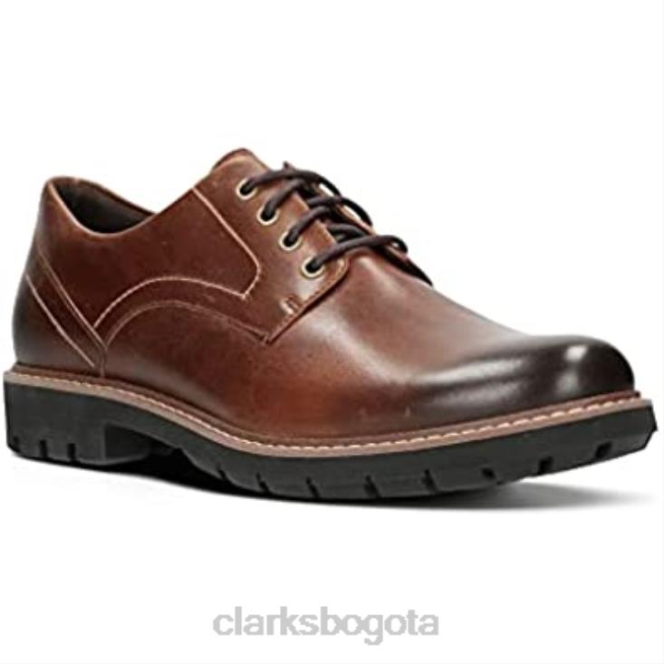 Clarks 0DX8L507 marrón tostado oscuro lea clarks batcombe hall derbys para hombre hombres marrón oscuro bronceado lea