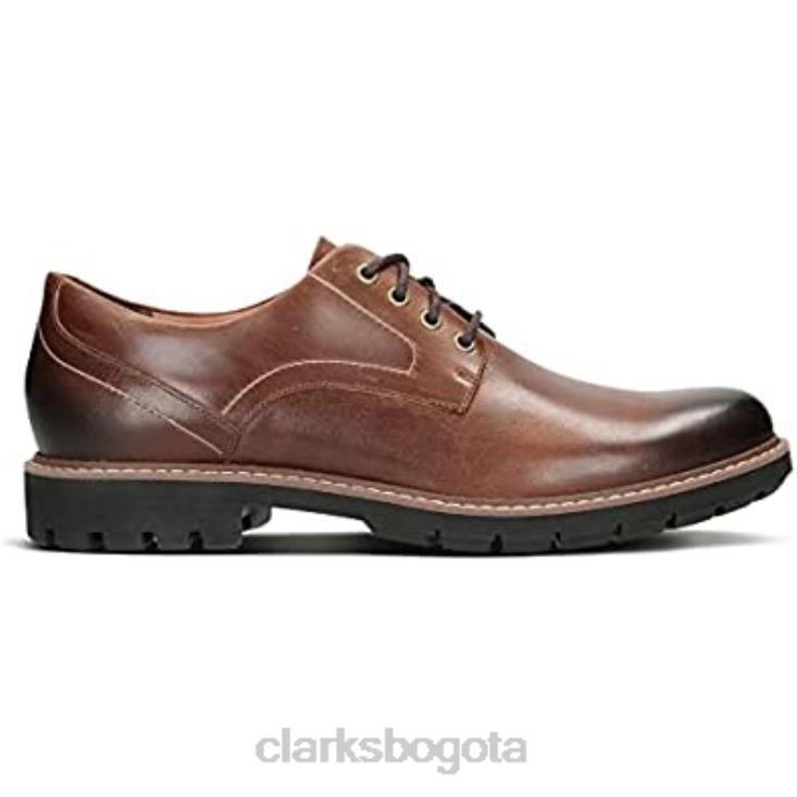 Clarks 0DX8L507 marrón tostado oscuro lea clarks batcombe hall derbys para hombre hombres marrón oscuro bronceado lea