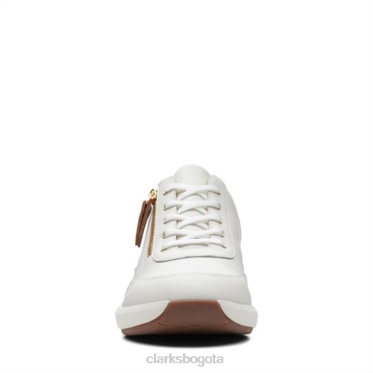 Clarks 0DX8L5093 un rio zip cuero blanco clarks cuero blanco mujer cuero blanco
