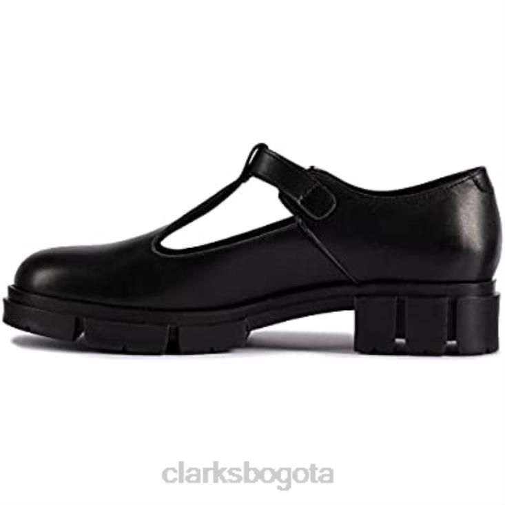 Clarks 0DX8L51 zapatos clarks teala bar de cuero negro unisexo
