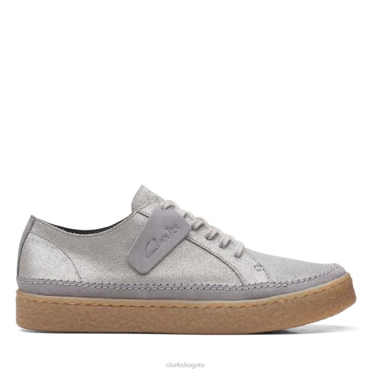Clarks 0DX8L5101 encaje de barleigh gris metalizado gris clarks metalizado mujer gris metalizado