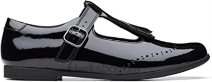 Clarks 0DX8L511 zapatos de cuero scala Teen juvenil clarks negros unisexo