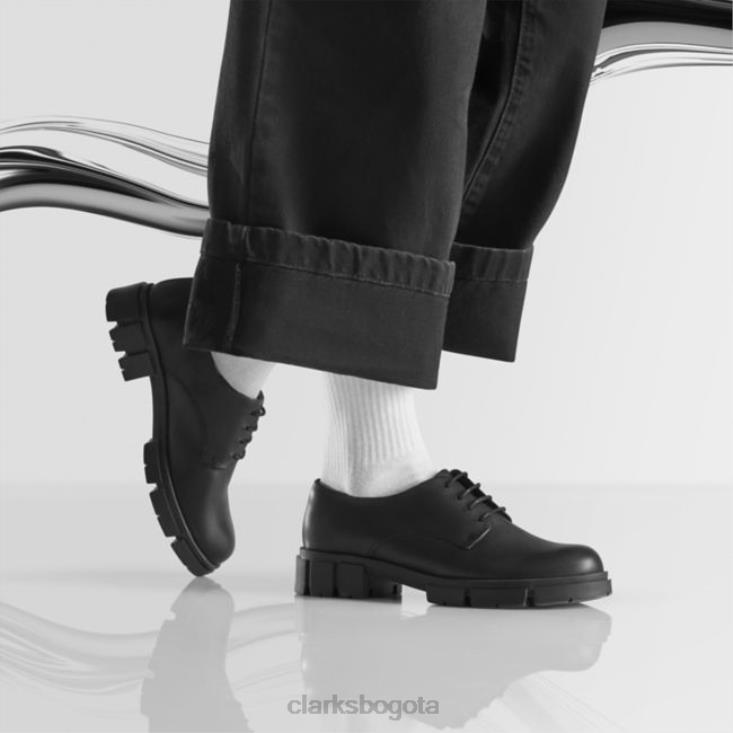 Clarks 0DX8L5111 teala encaje cuero negro clarks cuero negro unisexo cuero negro