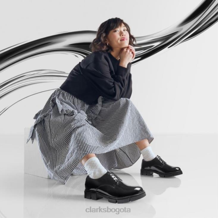 Clarks 0DX8L5120 charol negro clarks teala lace charol negro mujer charol negro