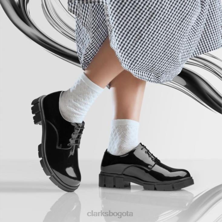 Clarks 0DX8L5120 charol negro clarks teala lace charol negro mujer charol negro