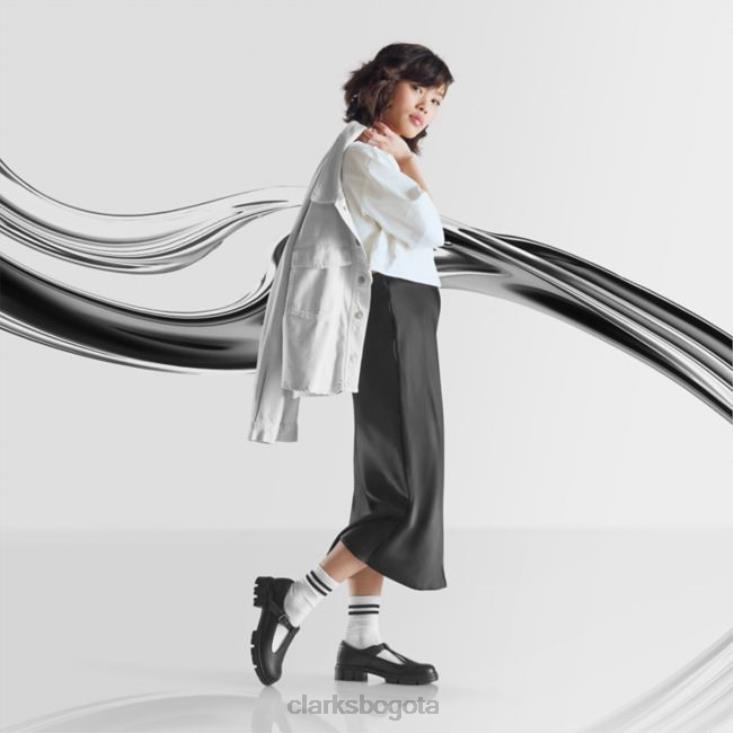 Clarks 0DX8L5121 clarks cuero negro teala bar cuero negro mujer cuero negro