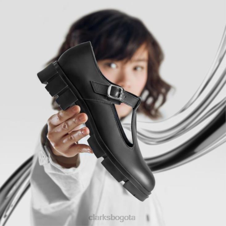 Clarks 0DX8L5121 clarks cuero negro teala bar cuero negro mujer cuero negro