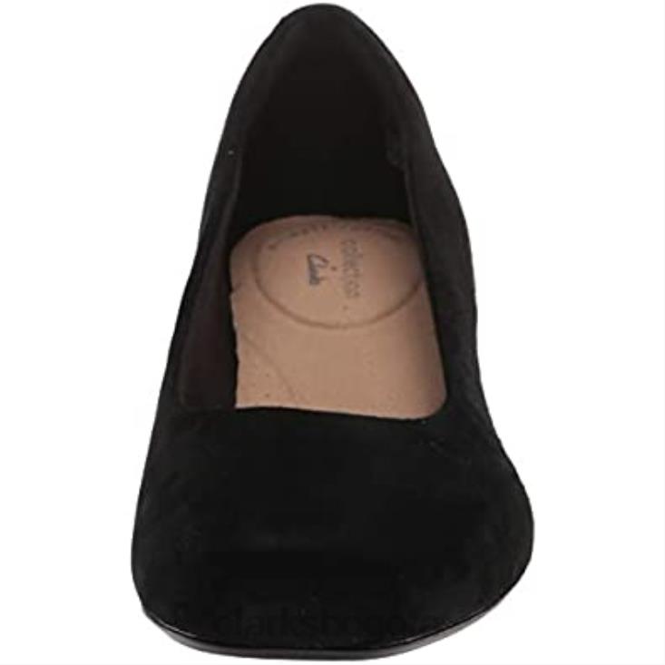 Clarks 0DX8L516 zapatos de salón marilyn leah de ante negro para mujer clarks mujer ante negro
