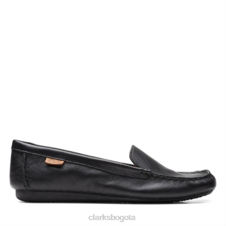 Clarks 0DX8L5163 clarks de cuero negro pecas caminar cuero negro unisexo cuero negro