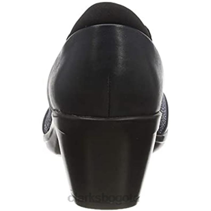 Clarks 0DX8L518 zapato de vestir uniforme emily alexa para mujer azul marino combi clarks mujer