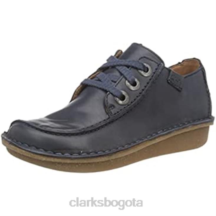 Clarks 0DX8L520 Clarks de cuero azul marino para mujer fun ny dream oxford mujer