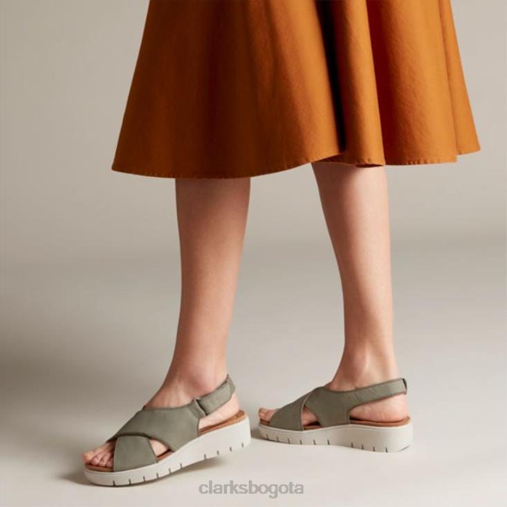 Clarks 0DX8L5209 clarks sage nubuck un karely sun sage nubuck mujer nubuck salvia