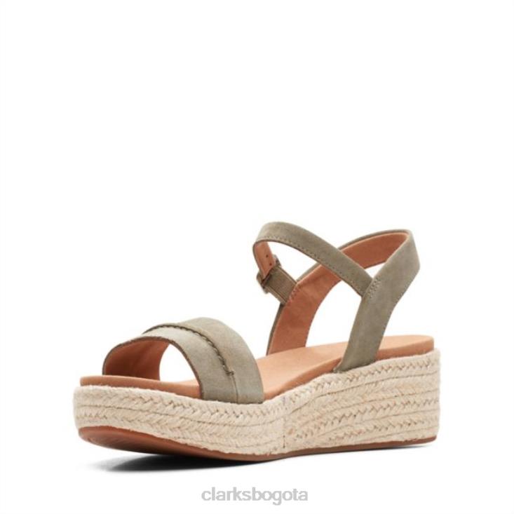Clarks 0DX8L5216 gamuza oliva clarks kimmei stitch gamuza oliva mujer ante oliva
