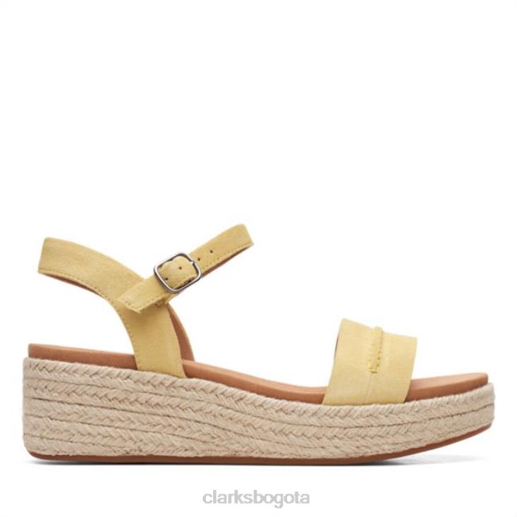 Clarks 0DX8L5222 kimmei stitch yel low ante yel low ante clarks mujer gamuza amarilla