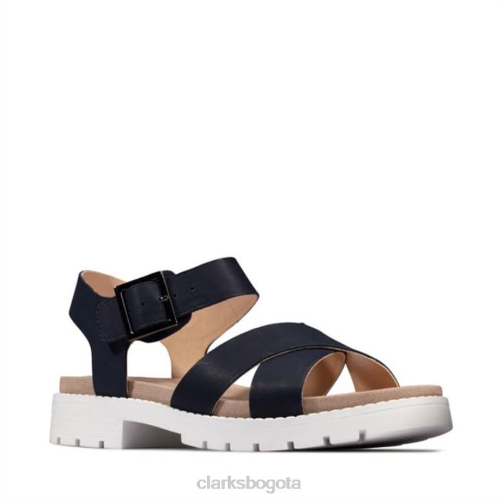 Clarks 0DX8L5223 correa orinoco cuero azul marino clarks cuero azul marino mujer cuero azul marino