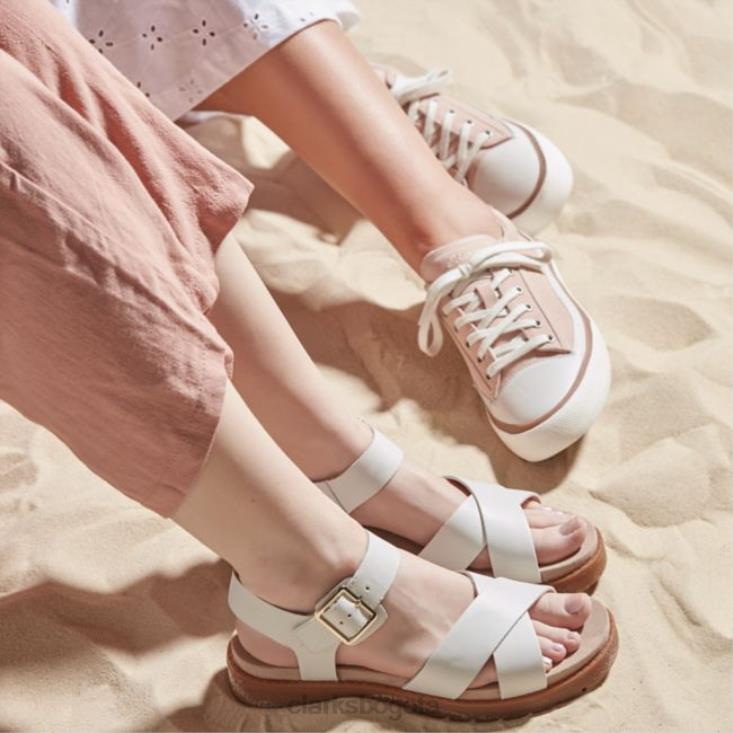 Clarks 0DX8L5224 cuero blanco clarks orinoco correa cuero blanco mujer cuero blanco