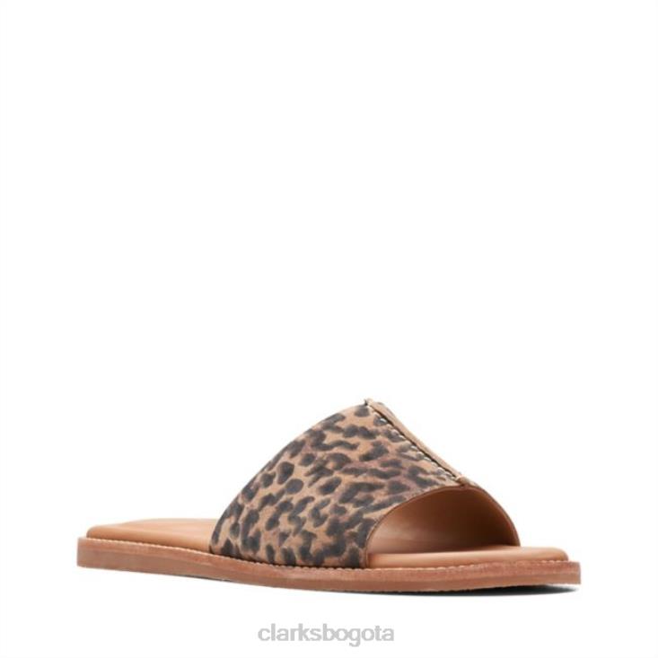 Clarks 0DX8L5249 Mula clarks karsea con estampado de leopardo unisexo estampado de leopardo